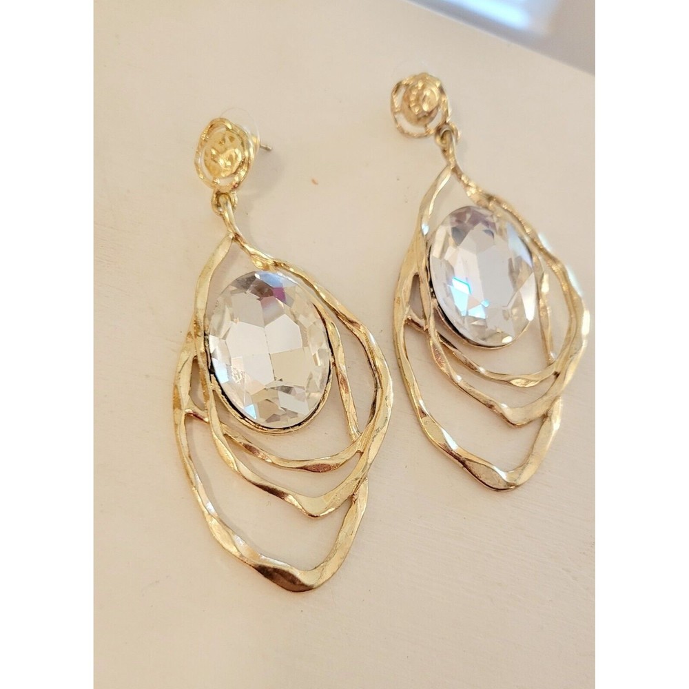 GORGEOUS Gold Tone Dangle Earrings